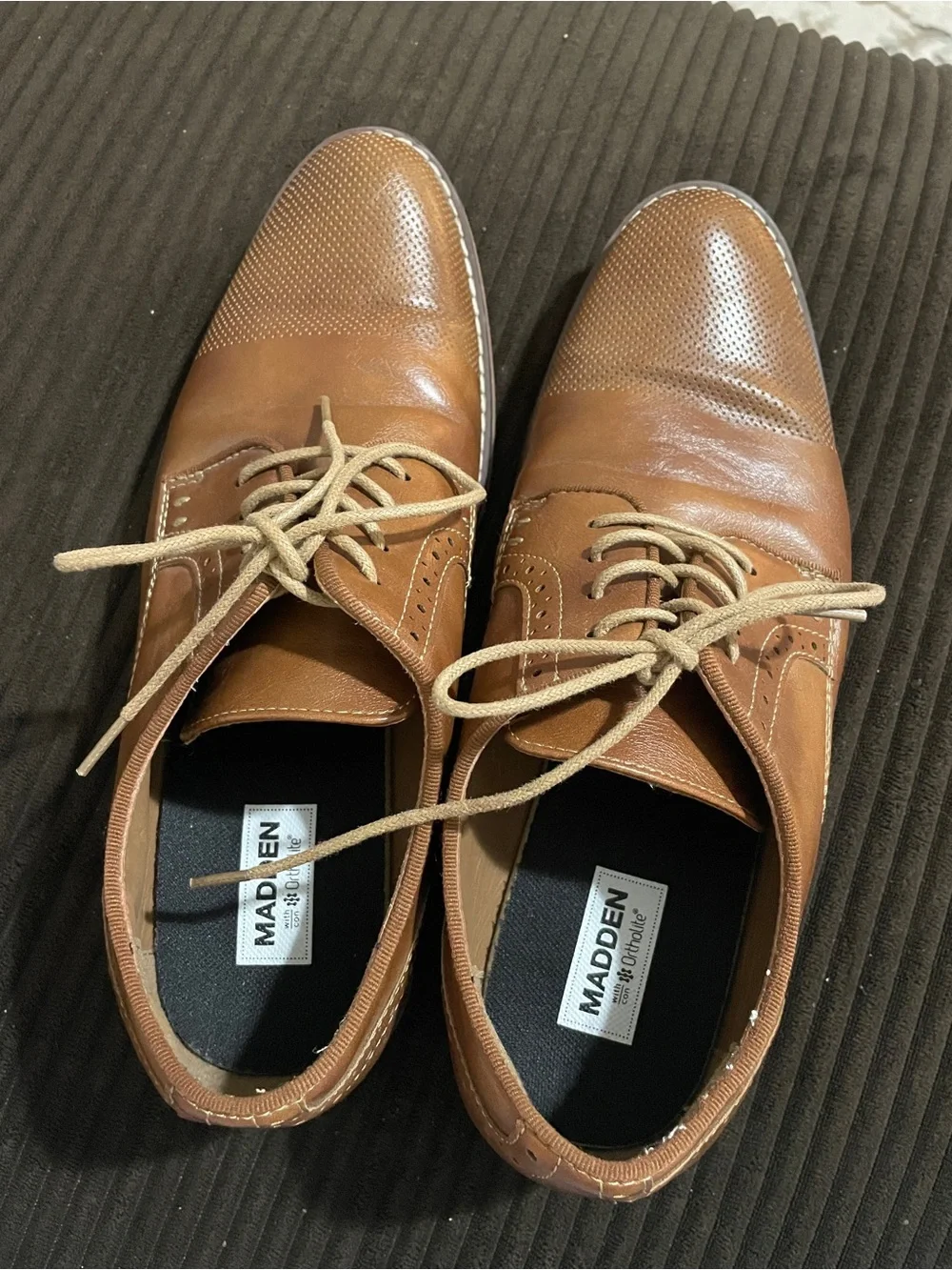 Men Brown Leather Lace-Up Dress Shoes